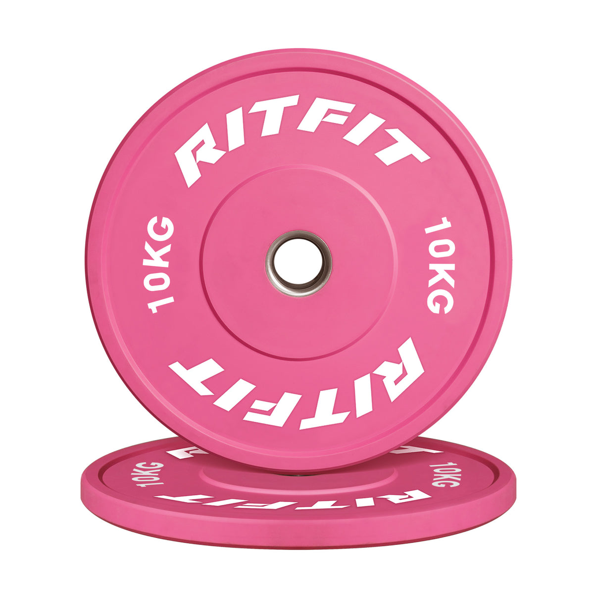 RitFit Hantelscheiben 10kg rosa mit weißer Beschriftung für Krafttraining
