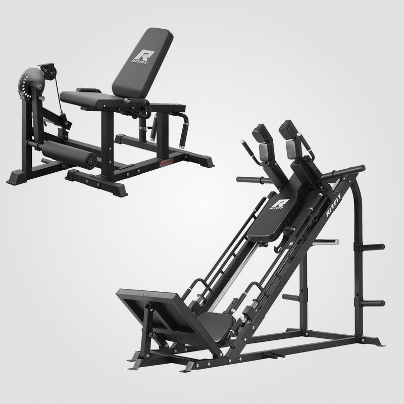 Schwarzes RitFit Ultimate Beintrainings-Set mit Gazelle und PLC01 auf weißem Hintergrund