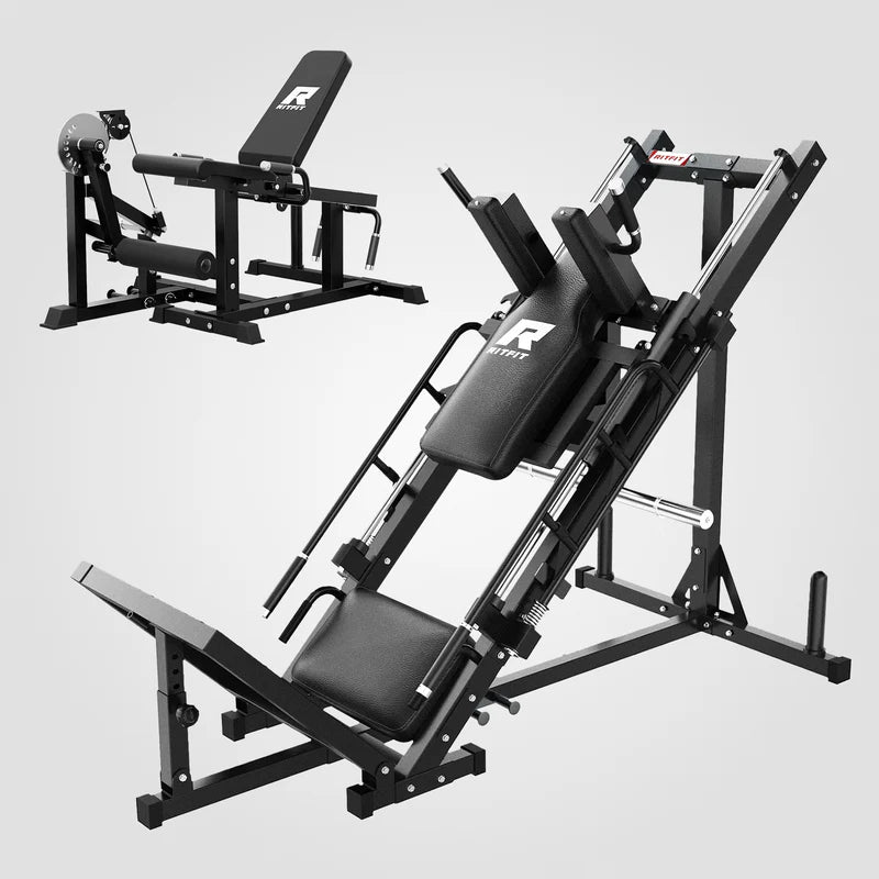 Schwarzes RitFit All-in-One Unterkörper Set mit Beinpresse und Beinbeuger Maschine