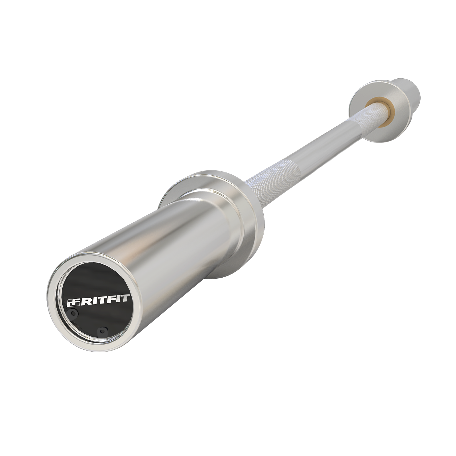 Silberne RitFit 7-Fuß-Olympia-Hantelstange mit 50-mm-Aufnahme und geriffeltem Griff