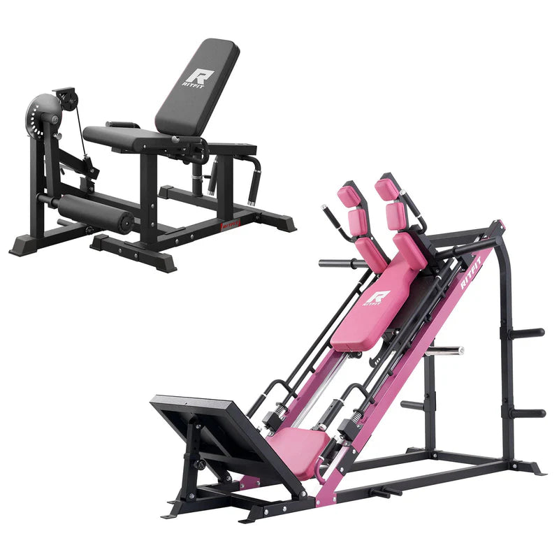 RitFit Beintraining Set mitschwarzer Gazelle Maschine und rosa PLC01 Beinpresse