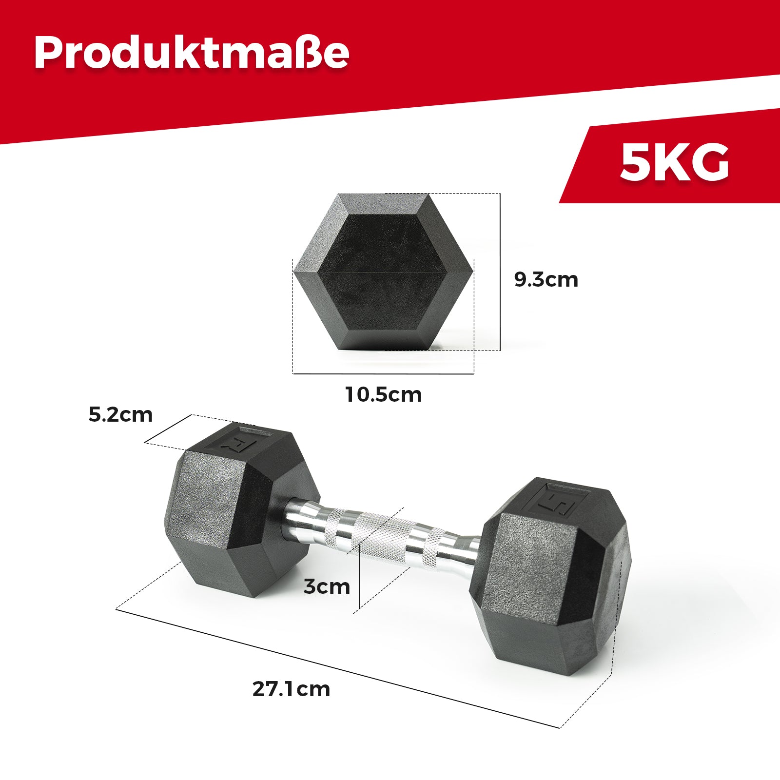 RitFit PVC Hex-Hanteln Set, Ergonomisch