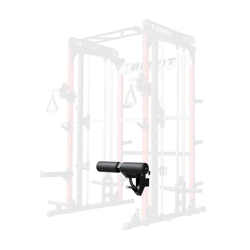 Schwarzer RitFit LHM1 Beinhalter-Aufsatz mit Polsterrolle vor M1 PRO Kraftstation