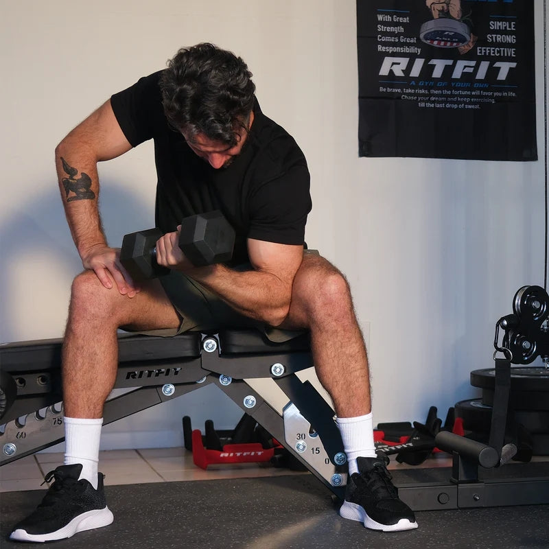 A man is training