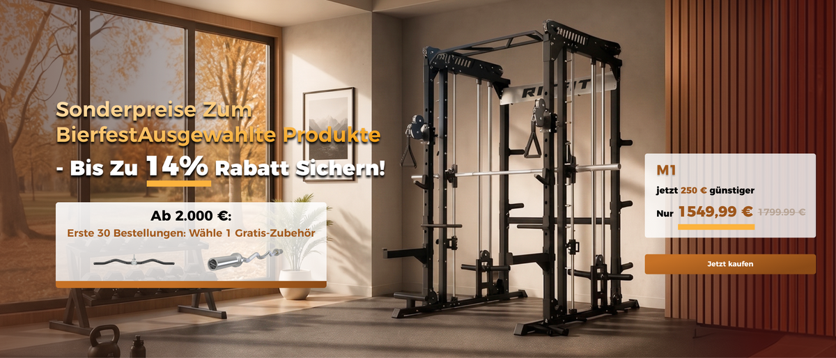 Schwarze M1 Kraftstation mit Langhangel im modernen Home Gym