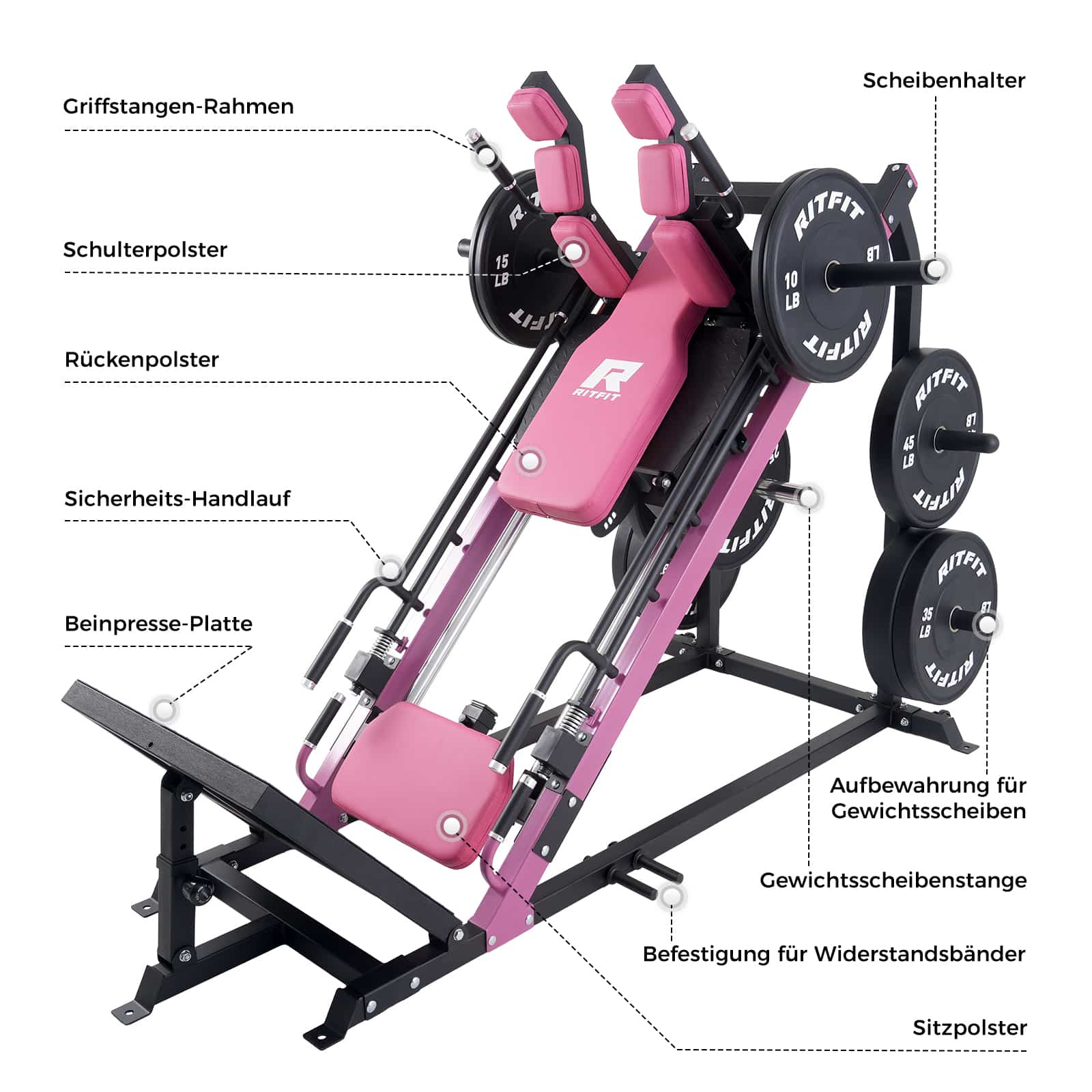RitFit Gazelle Beinpresse & Hackenschmidt Maschine