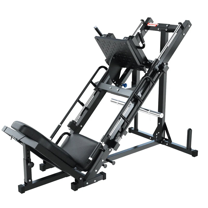 Schwarze RitFit BLP01 Beinpresse und Hackenschmidt Maschine mit gepolstertem Sitz und Fußplatte
